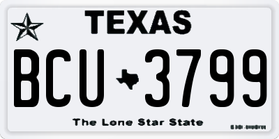 TX license plate BCU3799
