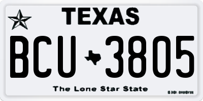 TX license plate BCU3805