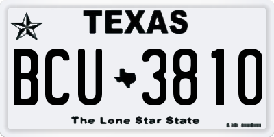 TX license plate BCU3810
