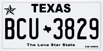 TX license plate BCU3829