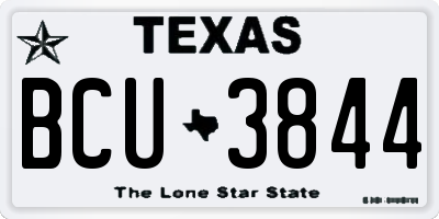 TX license plate BCU3844