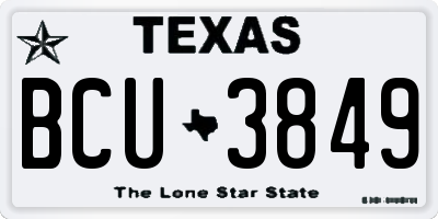 TX license plate BCU3849