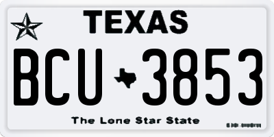 TX license plate BCU3853