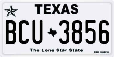 TX license plate BCU3856