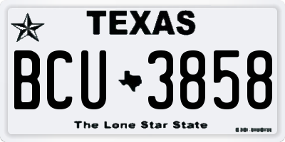 TX license plate BCU3858
