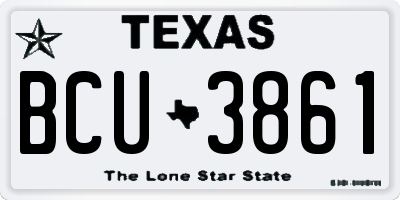 TX license plate BCU3861