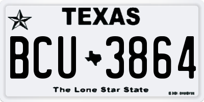 TX license plate BCU3864