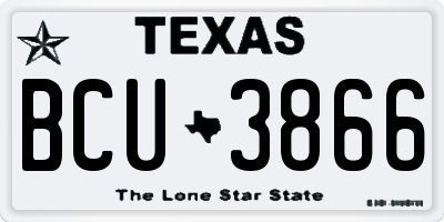 TX license plate BCU3866