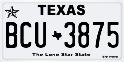 TX license plate BCU3875