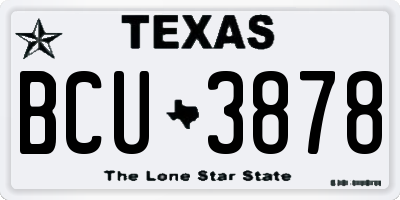 TX license plate BCU3878