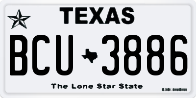 TX license plate BCU3886