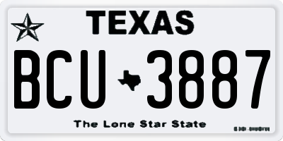 TX license plate BCU3887