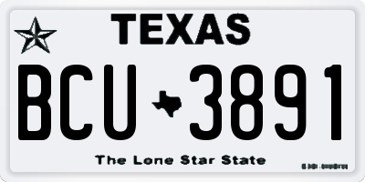 TX license plate BCU3891
