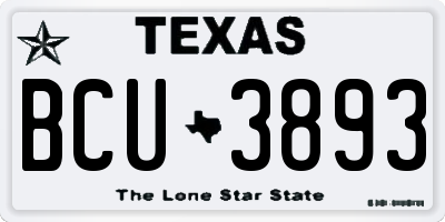 TX license plate BCU3893