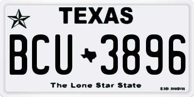 TX license plate BCU3896