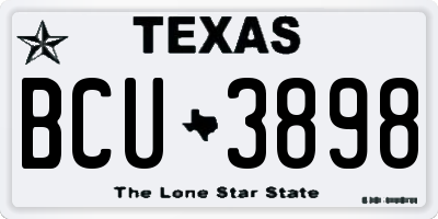 TX license plate BCU3898