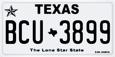 TX license plate BCU3899