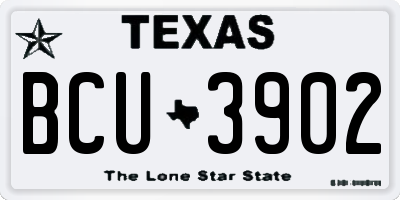 TX license plate BCU3902