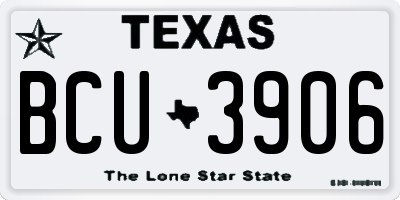 TX license plate BCU3906
