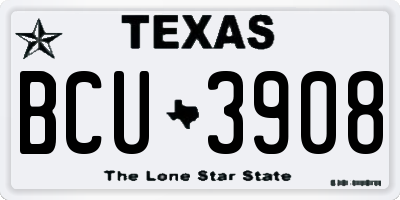 TX license plate BCU3908