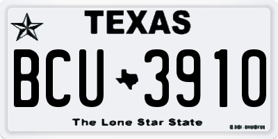 TX license plate BCU3910