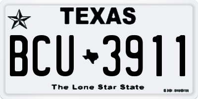 TX license plate BCU3911