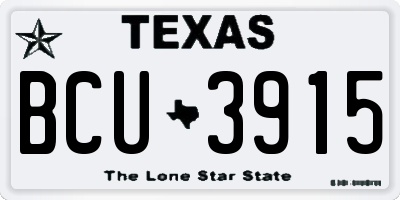 TX license plate BCU3915