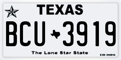 TX license plate BCU3919