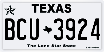 TX license plate BCU3924