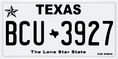 TX license plate BCU3927