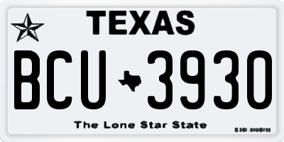 TX license plate BCU3930