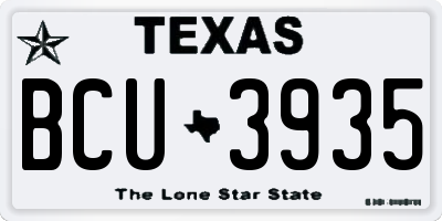TX license plate BCU3935