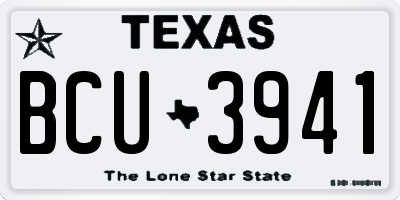 TX license plate BCU3941