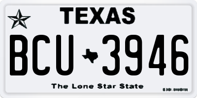 TX license plate BCU3946