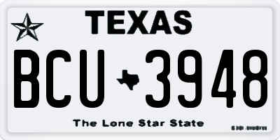 TX license plate BCU3948