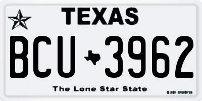 TX license plate BCU3962