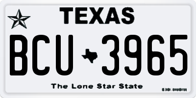 TX license plate BCU3965
