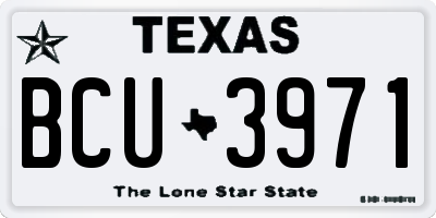 TX license plate BCU3971