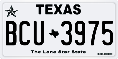 TX license plate BCU3975