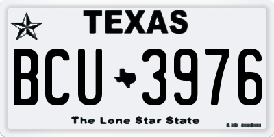 TX license plate BCU3976