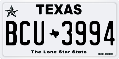 TX license plate BCU3994