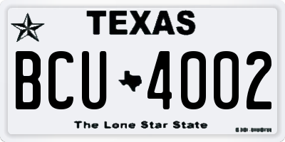 TX license plate BCU4002