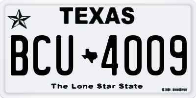 TX license plate BCU4009