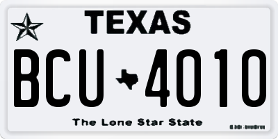 TX license plate BCU4010