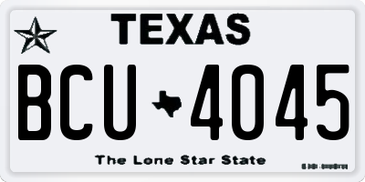 TX license plate BCU4045