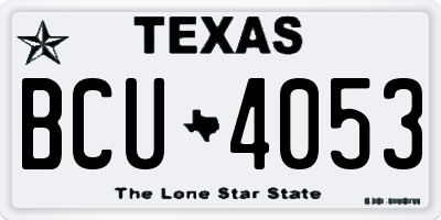 TX license plate BCU4053
