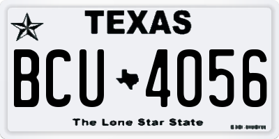 TX license plate BCU4056