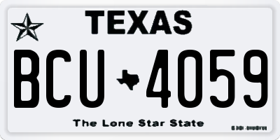 TX license plate BCU4059
