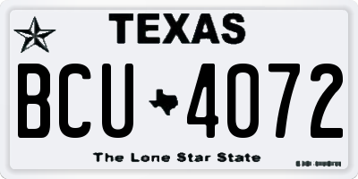 TX license plate BCU4072