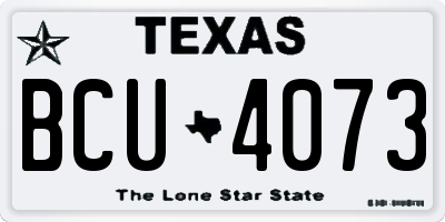 TX license plate BCU4073